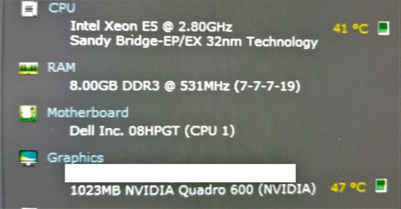 Dell Precision T3600 Xeon E5-1603 2.8GHz/8GB, Quadro 600, Perc H310, No HDDs, \\"QTY\\"~