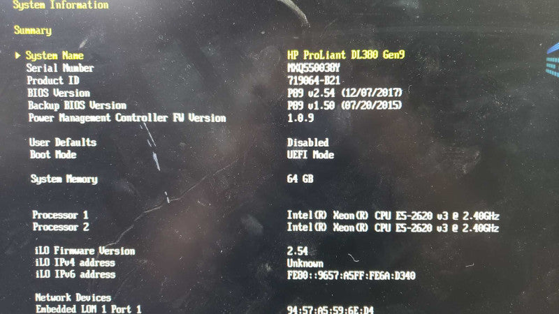 HP ProLiant DL380 G9 Dual Xeon E5-2620v3@2.4GHz 64GB ECC DDR4 RAID No HDD [