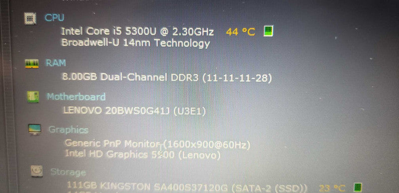 Lenovo T450S i5-5300U @ 2.30ghz / 8gb ram / 120gb sata SSD / 14\\" HD #\t #