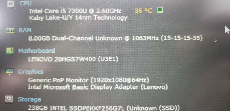 Lenovo ThinkPad T470s i5-7300U @ 2.60ghz / 8gb ram / 256gb SSD / 14\\" #