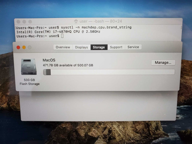 Macbook Pro 2015 15\\" Retina Core i7-4870HQ @ 2.5 GHz 16GB Ram 500GB SSD (