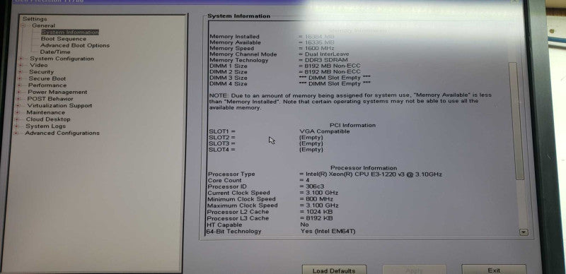 Dell Precision T1700 Xeon E3-1220 v3 @ 3.10ghz / 16gb ram / quadro K600 GPU #
