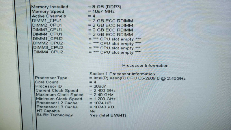 DELL Precision T5600 Xeon E5-2609@2.4GHGz 8GB ECC DDR3 PERC H310 Quadro 600 [