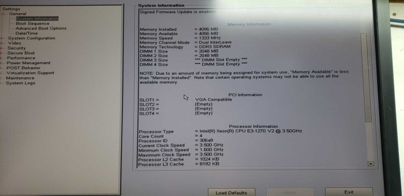 Dell Precision T1650 Xeon E3-1270 V2 @ 3.50ghz / 4gb ram / quadro K600 #