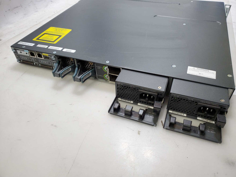 Cisco Catalyst WS-C3750X-48PF-S 48-Port PoE+ Gigabit Switch 2x 1100WAC PSU )