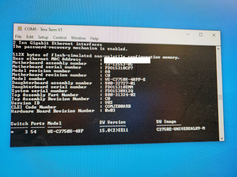 Cisco Catalyst WS-C3750X-48PF-S 48-Port PoE+ Gigabit Switch 2x 1100WAC PSU )