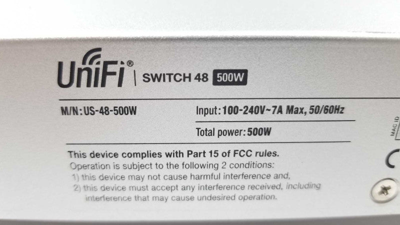 Ubiquiti Networks UniFi Switch 48 500 Watt (US-48-500W) PoE 10 Gigabit SFP ~