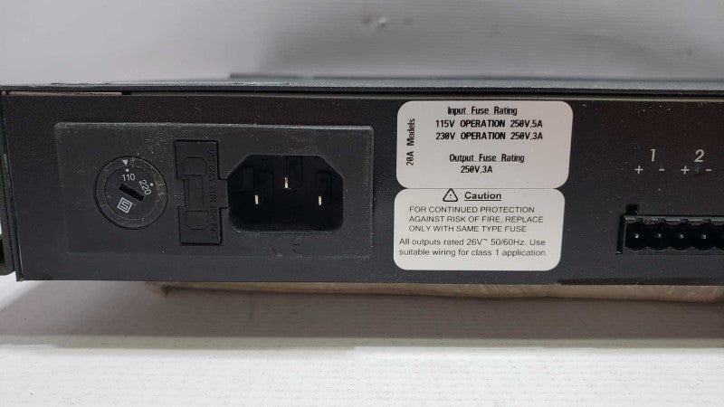 Pelco RCS16F20 Multiple Rack Mounted Power Supply 110V/220V output 26v [