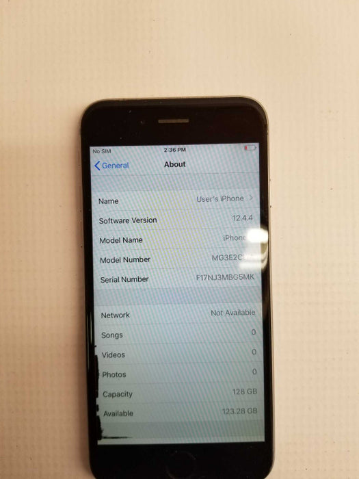 Apple iPhone 6 A1549 Gray 128G Damaged screen [