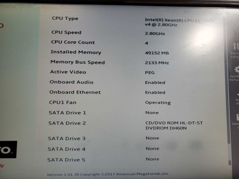 Lenovo ThinkStation P510 Xeon E5-1603 v4 @2.8GHz 48GB RAM No HDD )