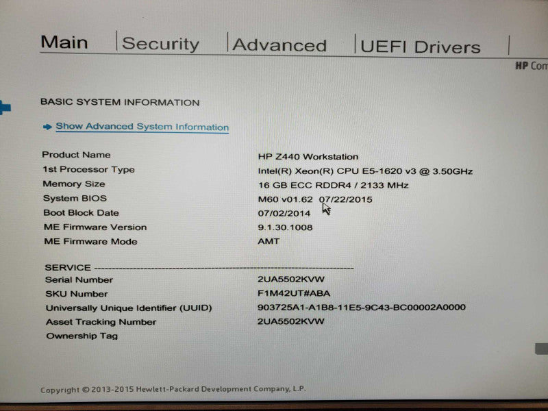 HP z440 Xeon E5-1620 v3 @ 3.5 GHz 16GB DDR4 No HDD Nvidia Quadro K2000 (