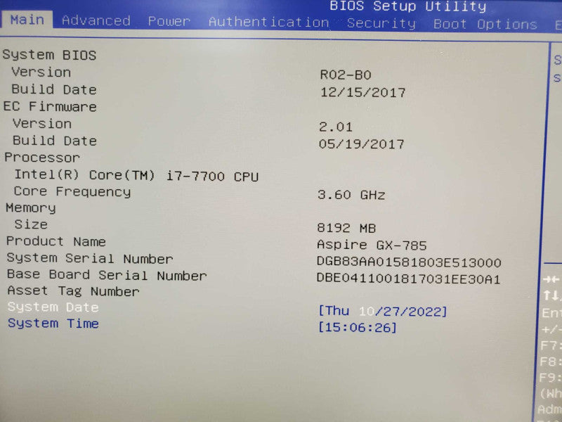 ACER Aspire GX-785, i7-7700 3.6GHz, 8GB DDR4, GTX650 1GB GPU, No HDD |