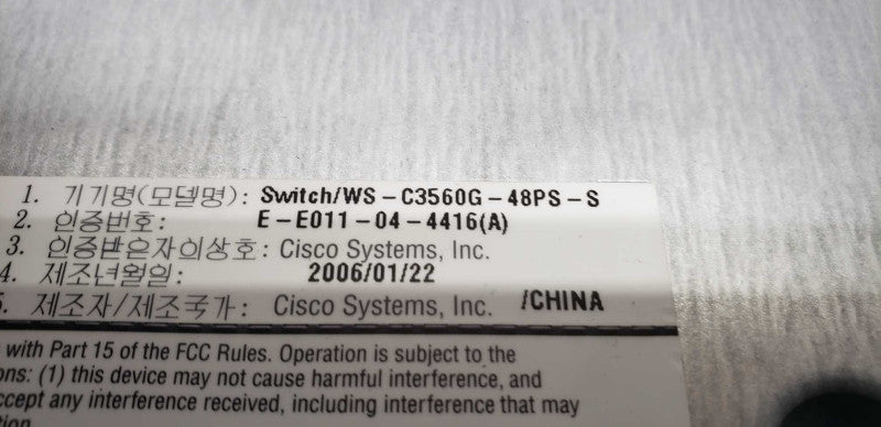 Cisco Catalyst WS-C3560G-48PS-S Gigabit PoE Switch / FACTORY RESET #