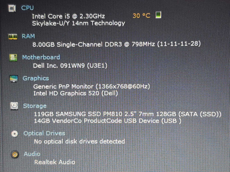 Dell Latitude 3570 15.6\\" i5-6200U @ 2.3GHz 8GB RAM 128GB SSD +