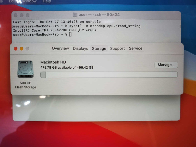 Macbook Pro 2014 13\\" Retina Core i7-4278U @ 2.6GHz 8GB Ram 500GB SSD *READ* (