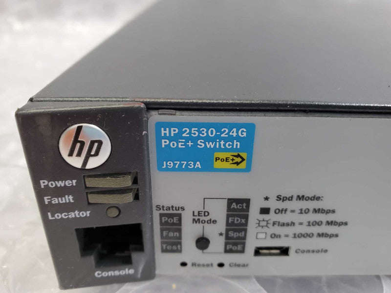 HP 2530-24G POE+ 24 Port GIGABIT Ethernet Switch 4xSFP J9773A )