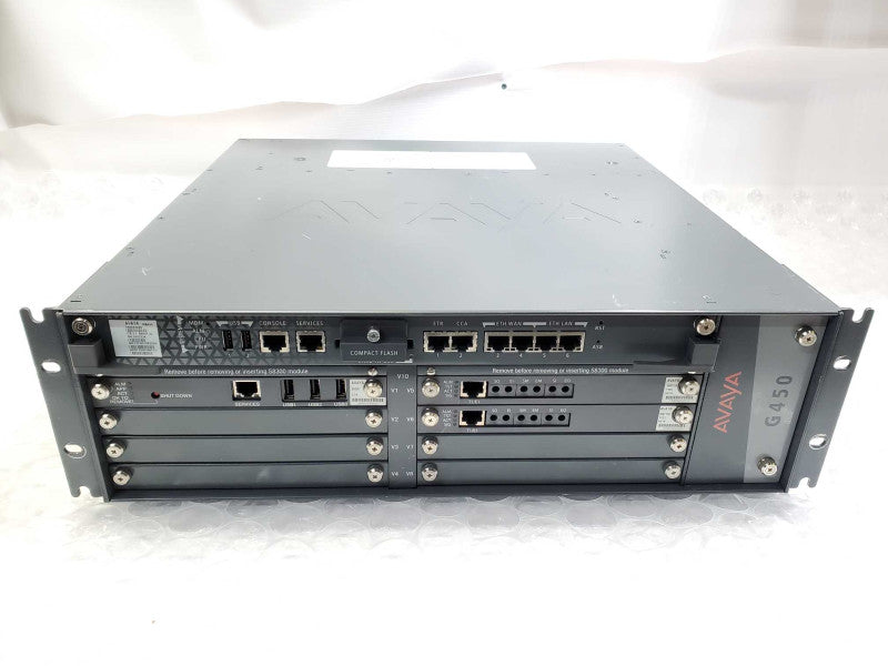 Avaya G450 MULTIPURPOSE Media Gateway w/ 1x S8300 & 2x MM710B _Power-on tested )