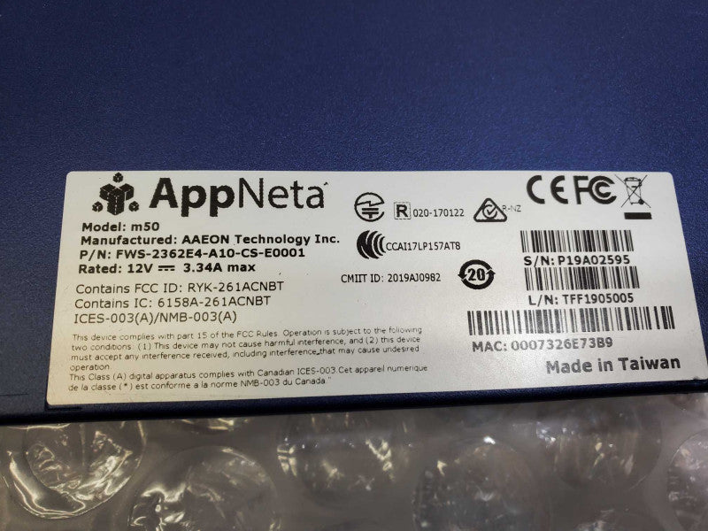 AppNeta M50 Monitoring Point Stencils FWS-2362E4-A10-CS-E0001 for parts  )