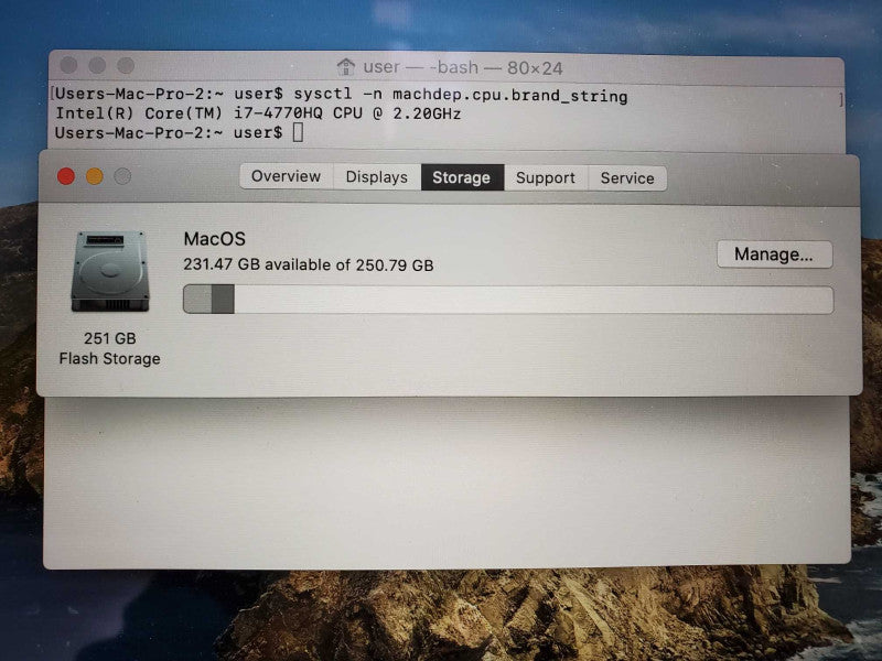 Macbook Pro 2014 15\\" Retina Core i7-4770HQ @ 2.2GHz 16GB Ram 250GB SSD (