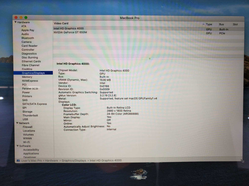 Macbook Pro 2012 15\\" Retina Core i7-3615QM @ 2.3GHz 8GB Ram 750GB SSD (