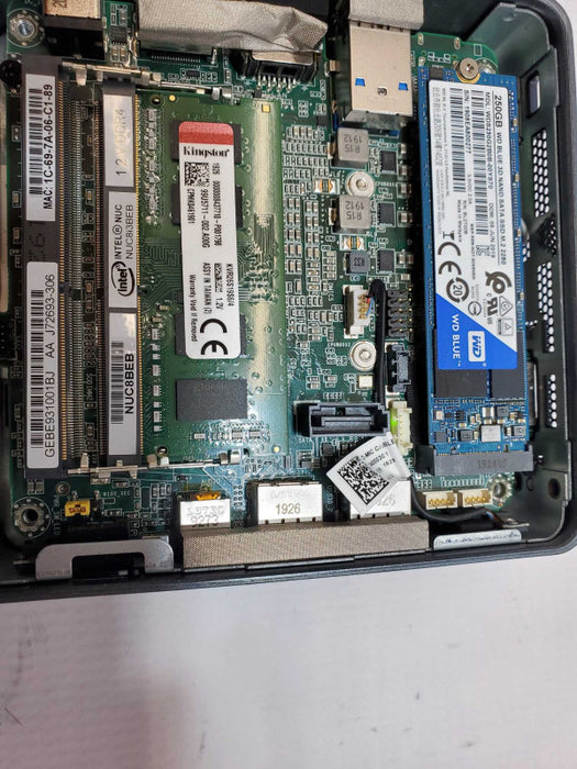 Intel NUC BOXNUC8i3BEK1, Core I3-8109U 3.0GHz, 4GB DDR4, 256GB SSD w/ Power Ad _