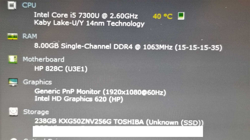 HP EliteBook 840 G4 Core i5-7300U 2.6GHZ/8GB, 250GB SSD 14\\" ~