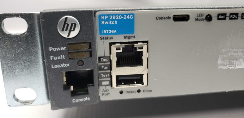 HP 2920-24G 24x port gigabit switch J9726A / factory reset to default #