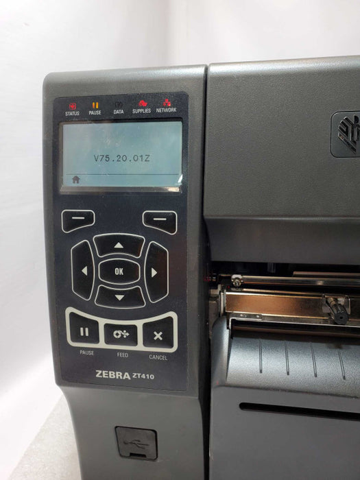Zebra ZT410 Thermal Label Printer 600 DPI ZT41046-T010000Z, Read, AS-IS _