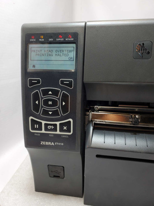 Zebra ZT410 Thermal Label Printer 600 DPI ZT41046-T010000Z, Read, AS-IS _