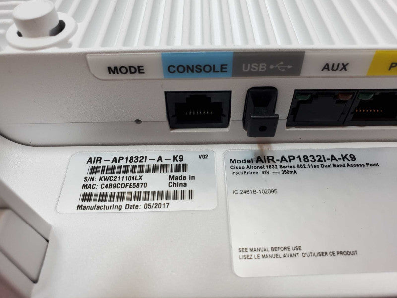 Cisco AIR-AP1832I-A-K9 wireless access point, reset to Factory default _