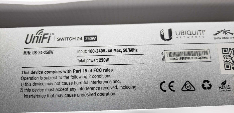 Unify Ubiquity Switch 24 250W PoE / SEE NOTES #