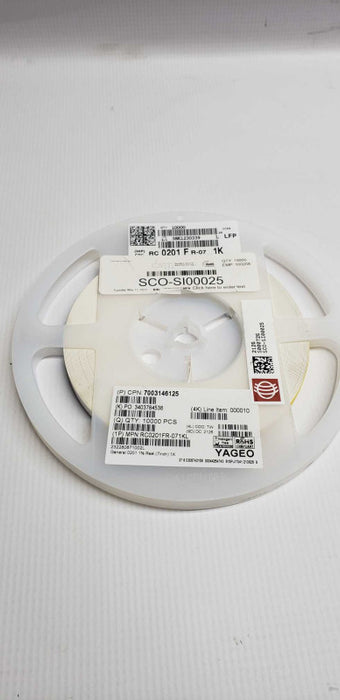 NEW General 0201 Reel 1 % Thick Film Resistors 1K Reel (10k pieces) #