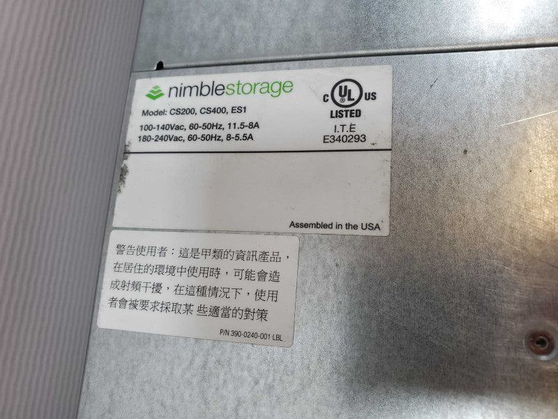 Nimble Storage Array CS200, 2x Controllers, 2x PSUs, 16x 3.5\\" NO HDDs/Caddies (