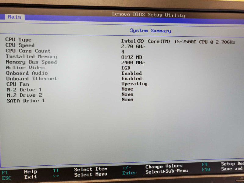 Lenovo ThinkCentre M910q Core i5-7500t @ 2.7GHz 8GB NO HDD *READ* (