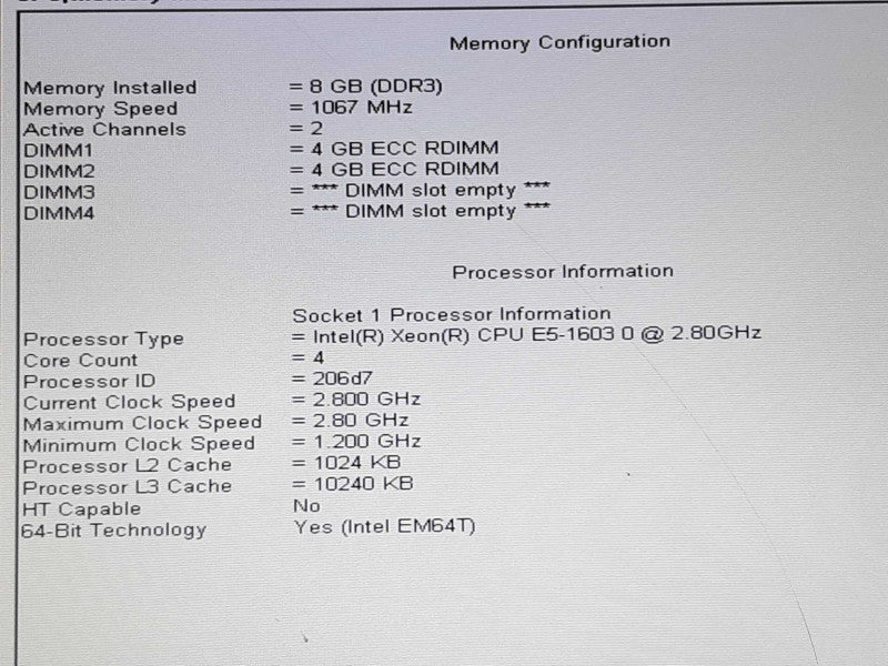 DELL Precision T3600 Xeon E5-1603 @ 2.8GHz 4GB RAM GTX 550Ti -No HDD +