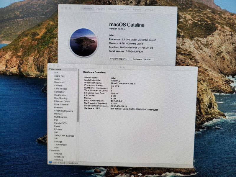 Apple iMac 27\\" L.2013 A1419 i5-4570 @3.2GHz 8GB RAM 500GB HDD GT 755M 1G  )
