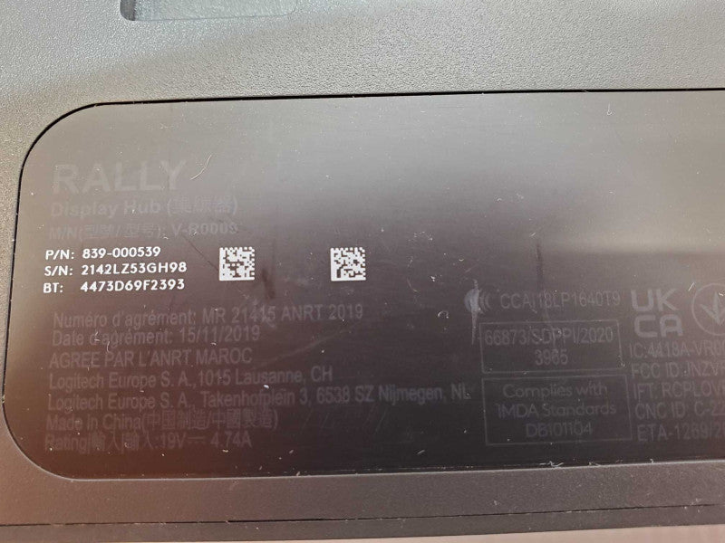 Logitech V-R0009 Rally Display Hub ONLY 839-000539 _