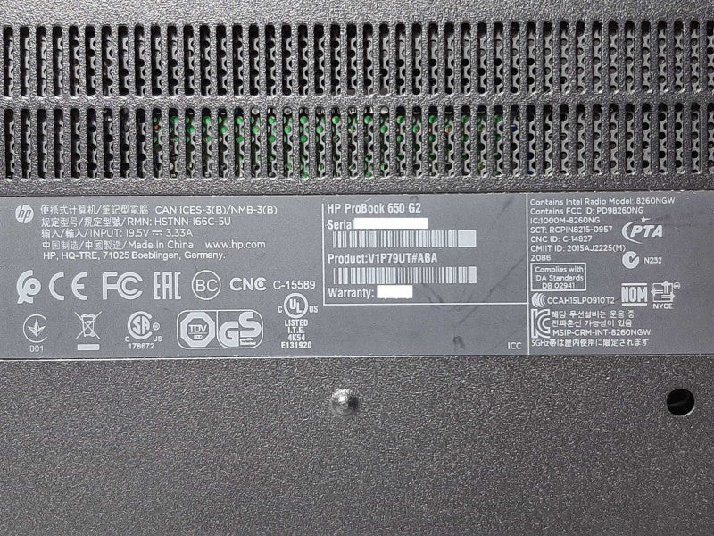 HP ProBook 650 G2 15.6\\" i5-6300U @ 2.40GHz 8GB RAM 465GB HDD +