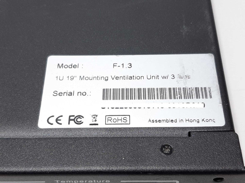 RACKMOUNT F-1.3 1U 19\\" Mounting Ventilation Unit w/3 Fans +
