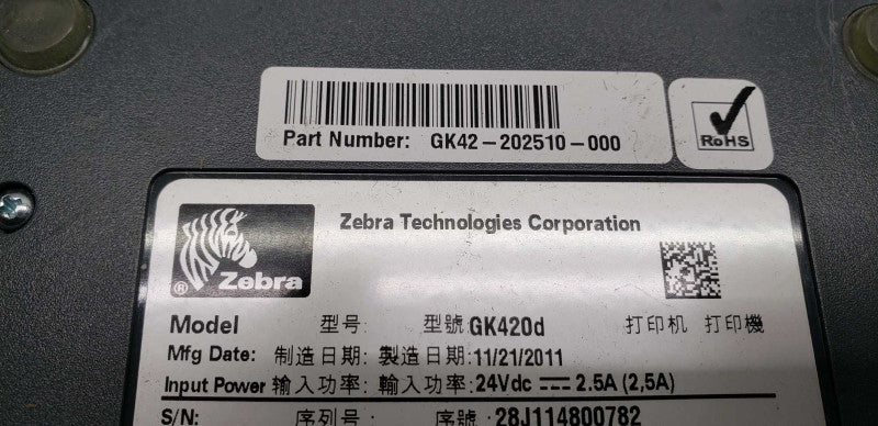 Zebra technologies GK420d thermal receipt/label printer / SEE NOTES #