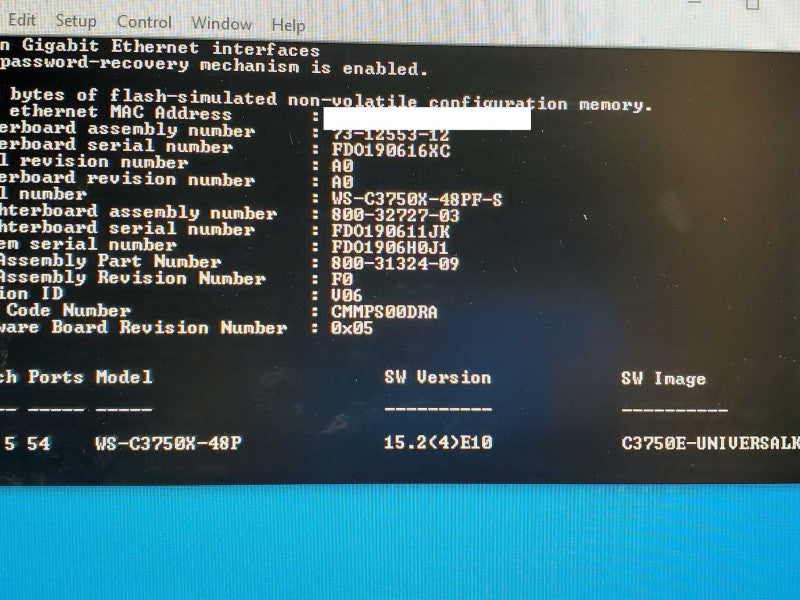 Cisco Catalyst WS-C3750X-48PF-S 48-Port PoE+ Gigabit Switch 1x1100WAC PSU )