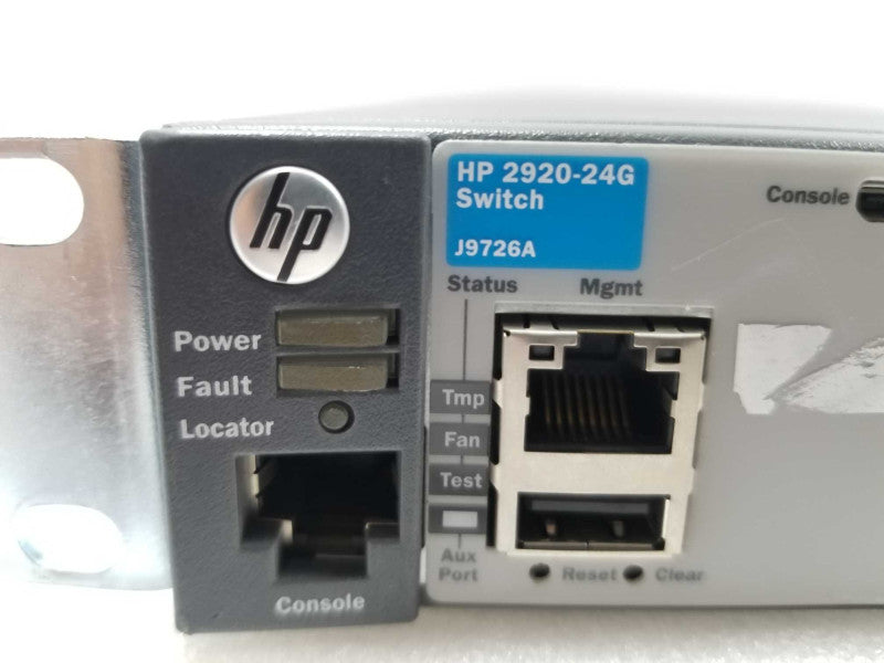 J9726A HP Aruba 2920-24G 24-Port Gigabit Switch, FCTY RESET, QTY. ~