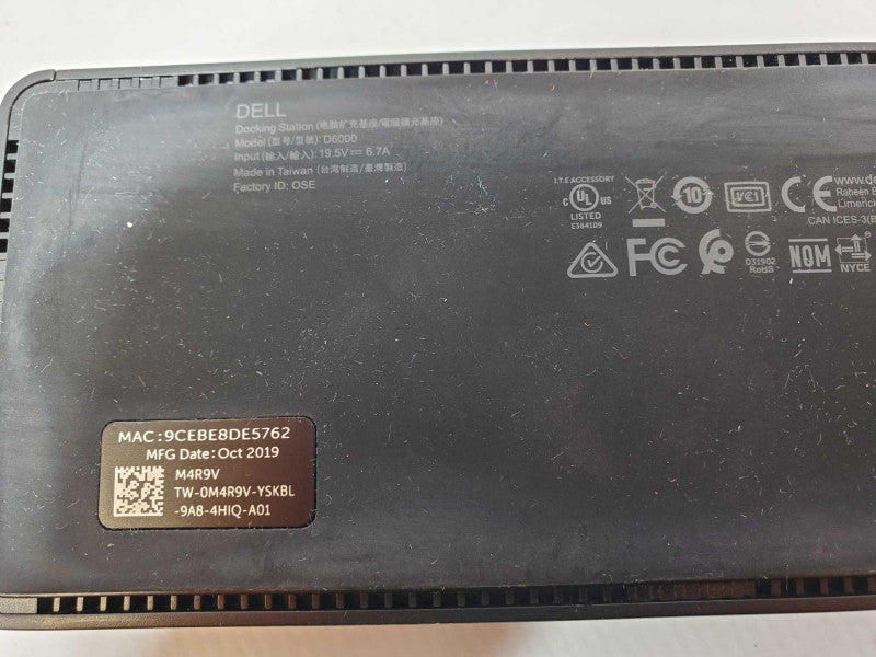 Dell Universal Docking Station D6000, no power adapter _