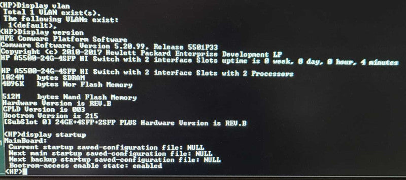 HP A5500-24G-4SFP HI 24 Port Ethernet Gbe 6xSFP Ports 2x PSU Managed Switch $