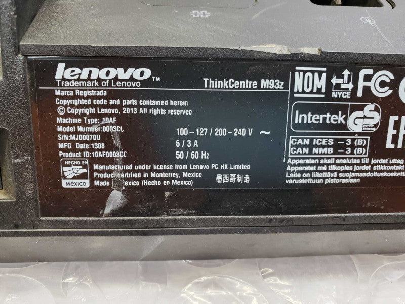 Lenovo ThinkCentre M93z  i5-4570S @2.9GHz 4GB RAM 500GB TOUCH SCREEN No stand )