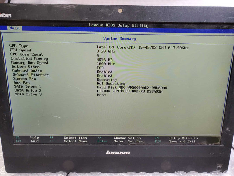Lenovo ThinkCentre M93z  i5-4570S @2.9GHz 4GB RAM 500GB TOUCH SCREEN No stand )