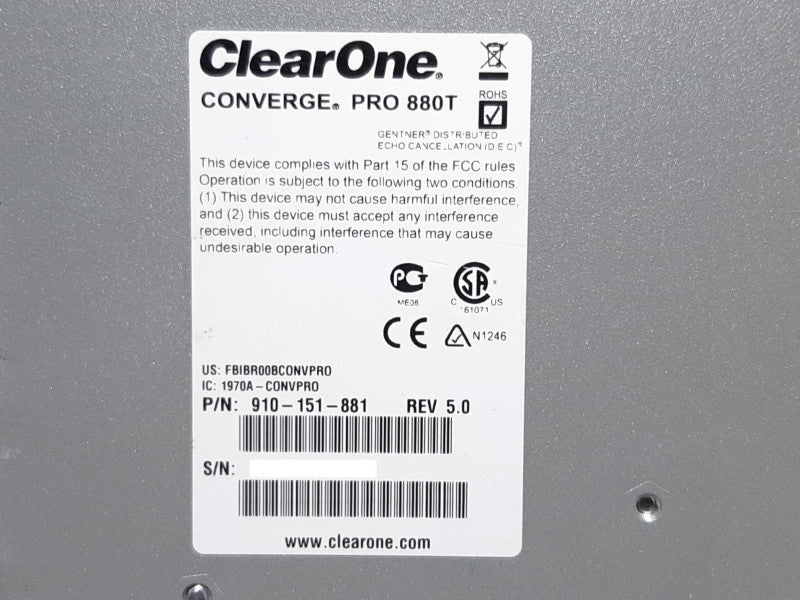 ClearOne Converge Pro 880T 8-Channel Conferencing Matrix Mixer +