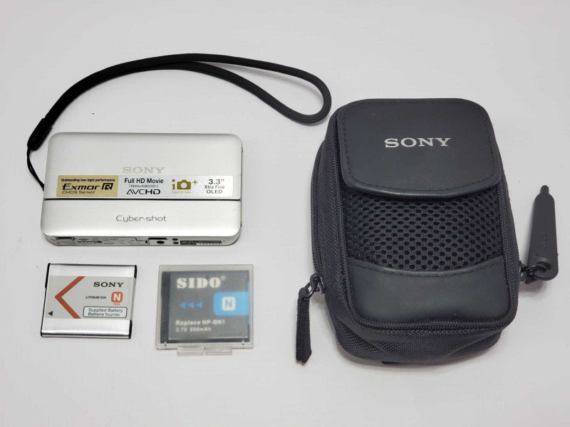 SONY Cybershot DSC-TX55 16.2MP Digital Camera, 2x Batteries |