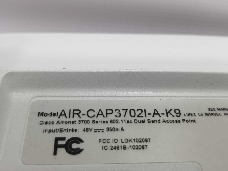 CISCO AIRONET 3702I AIR-CAP3702I-A-K9 DUAL BAND AP 802.11 A/B/G/N/AC ~