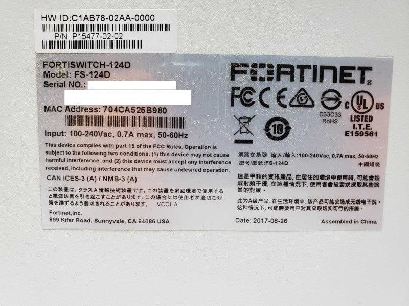 Fortinet FortiSwitch 124D Switch FS-124D (